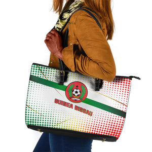 Guinea Bissau Leather Tote Bag White Green Red Gradient - African Pride