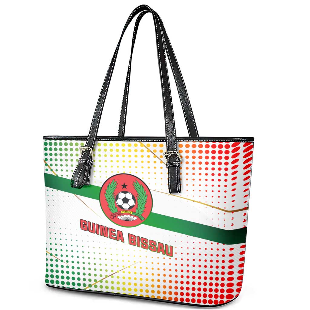 Guinea Bissau Leather Tote Bag White Green Red Gradient - African Pride