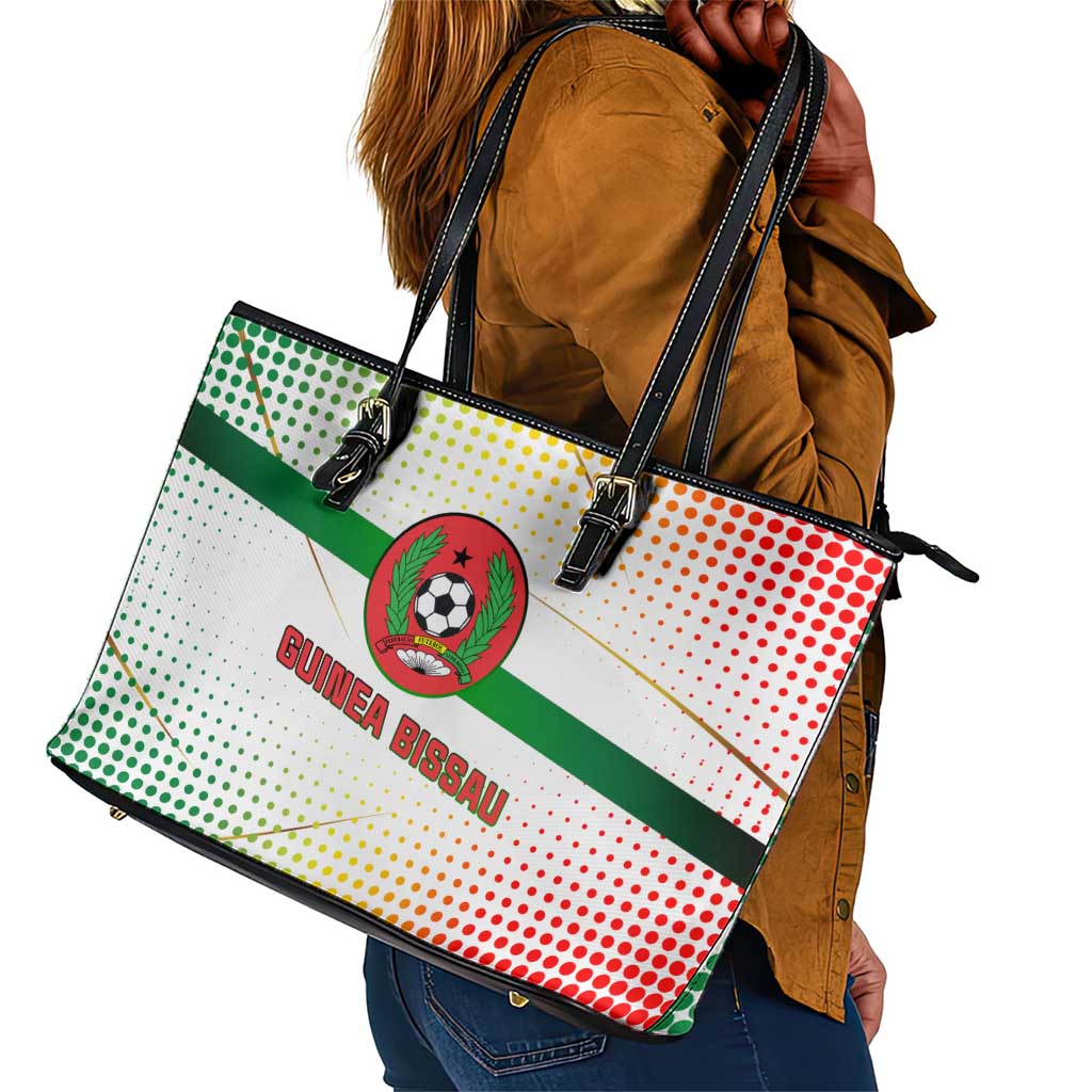 Guinea Bissau Leather Tote Bag White Green Red Gradient - African Pride