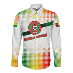 Guinea Bissau Long Sleeve Button Shirt White Green Red Gradient - African Pride