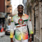 Guinea Bissau Long Sleeve Button Shirt White Green Red Gradient - African Pride