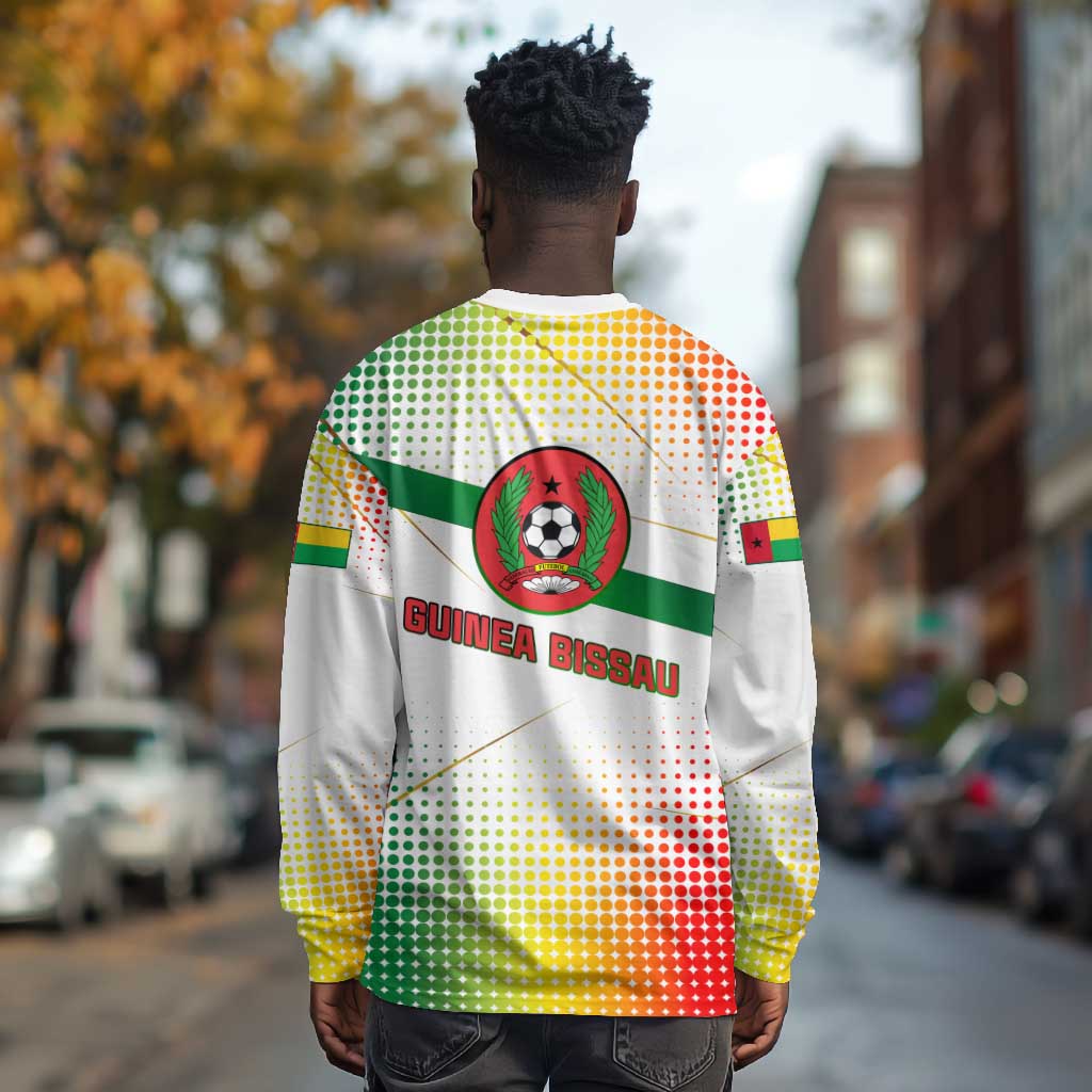 Guinea Bissau Long Sleeve Shirt White Green Red Gradient - African Pride
