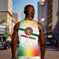 Guinea Bissau Men Tank Top White Green Red Gradient - African Pride