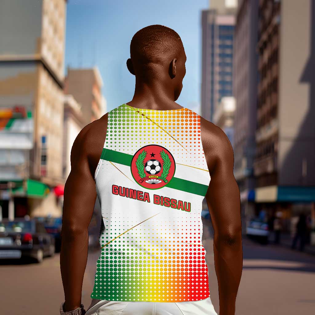 Guinea Bissau Men Tank Top White Green Red Gradient - African Pride