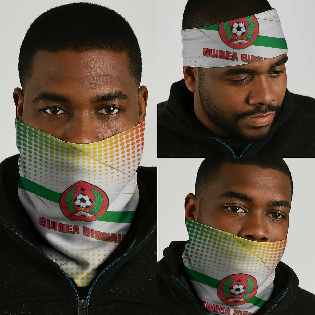 Guinea Bissau Neck Gaiter White Green Red Gradient - African Pride