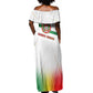 Guinea Bissau Off Shoulder Maxi Dress White Green Red Gradient - African Pride