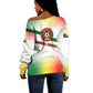 Guinea Bissau Off Shoulder Sweater White Green Red Gradient - African Pride