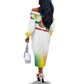 Guinea Bissau Off The Shoulder Long Sleeve Dress White Green Red Gradient - African Pride