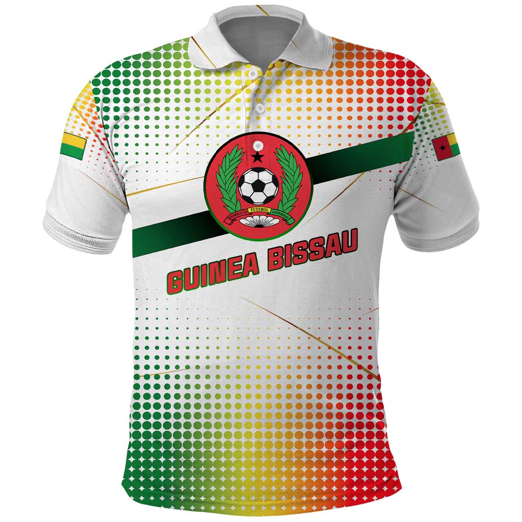 Guinea Bissau Polo Shirt White Green Red Gradient - African Pride
