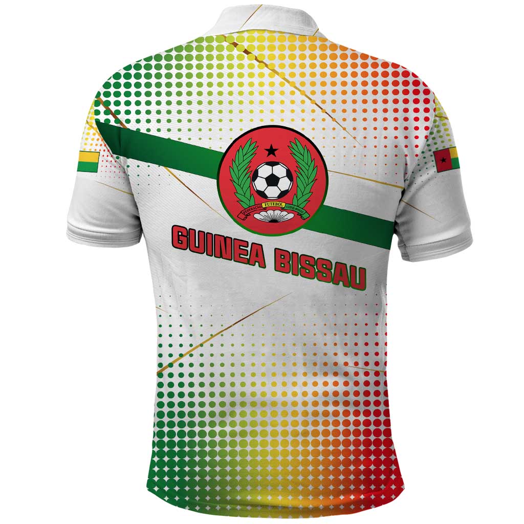 Guinea Bissau Polo Shirt White Green Red Gradient - African Pride
