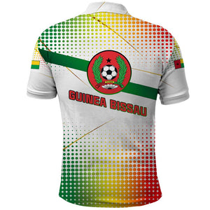 Guinea Bissau Polo Shirt White Green Red Gradient - African Pride
