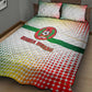 Guinea Bissau Quilt Bed Set White Green Red Gradient - African Pride
