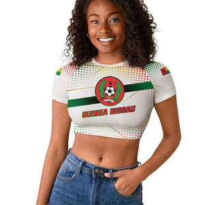 Guinea Bissau Raglan Cropped T shirt White Green Red Gradient - African Pride