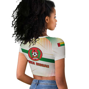 Guinea Bissau Raglan Cropped T shirt White Green Red Gradient - African Pride