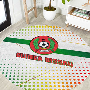 Guinea Bissau Round Carpet White Green Red Gradient - African Pride