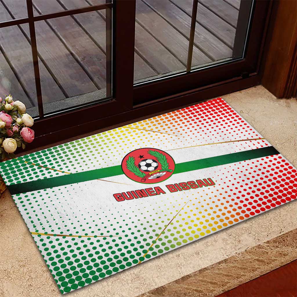 Guinea Bissau Rubber Doormat White Green Red Gradient - African Pride