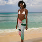 Guinea Bissau Sarong White Green Red Gradient - African Pride