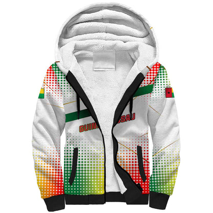 Guinea Bissau Sherpa Hoodie White Green Red Gradient - African Pride
