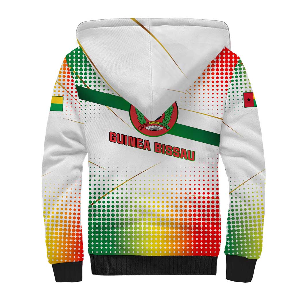 Guinea Bissau Sherpa Hoodie White Green Red Gradient - African Pride