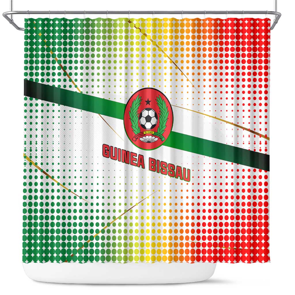 Guinea Bissau Shower Curtain White Green Red Gradient - African Pride
