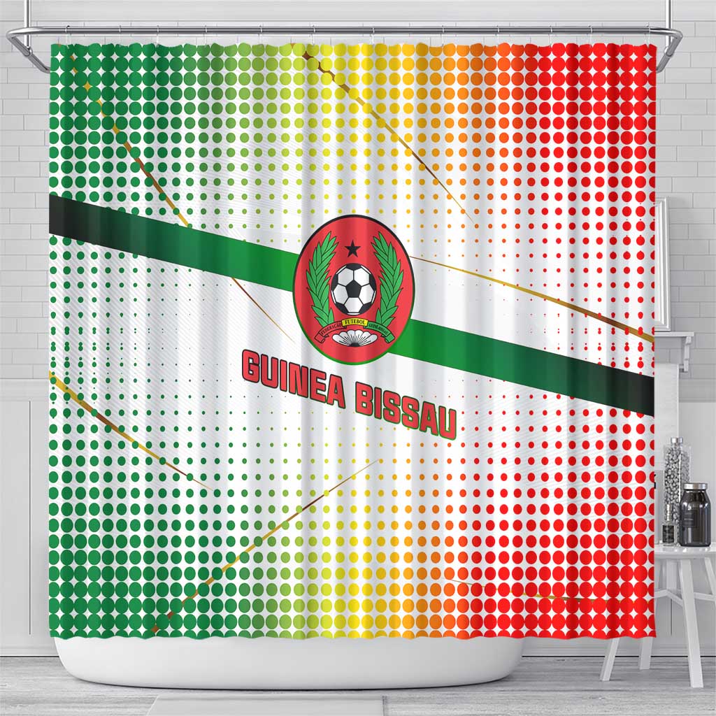 Guinea Bissau Shower Curtain White Green Red Gradient - African Pride