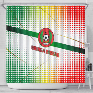 Guinea Bissau Shower Curtain White Green Red Gradient - African Pride