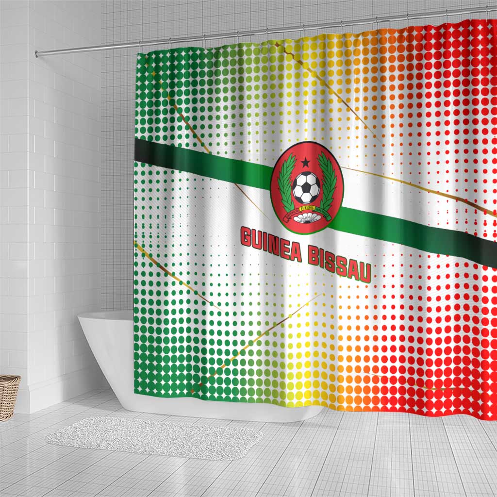 Guinea Bissau Shower Curtain White Green Red Gradient - African Pride