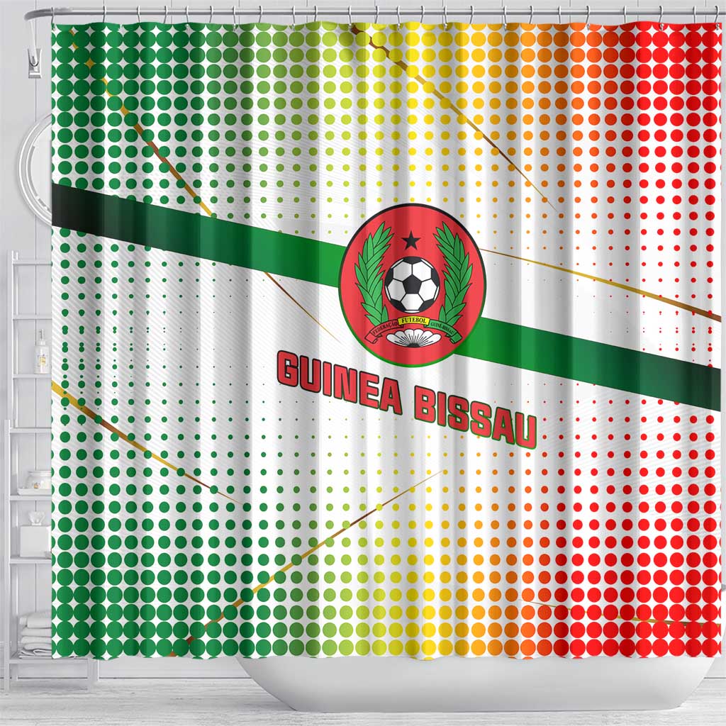 Guinea Bissau Shower Curtain White Green Red Gradient - African Pride