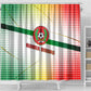 Guinea Bissau Shower Curtain White Green Red Gradient - African Pride