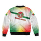 Guinea Bissau Sleeve Zip Bomber Jacket White Green Red Gradient - African Pride