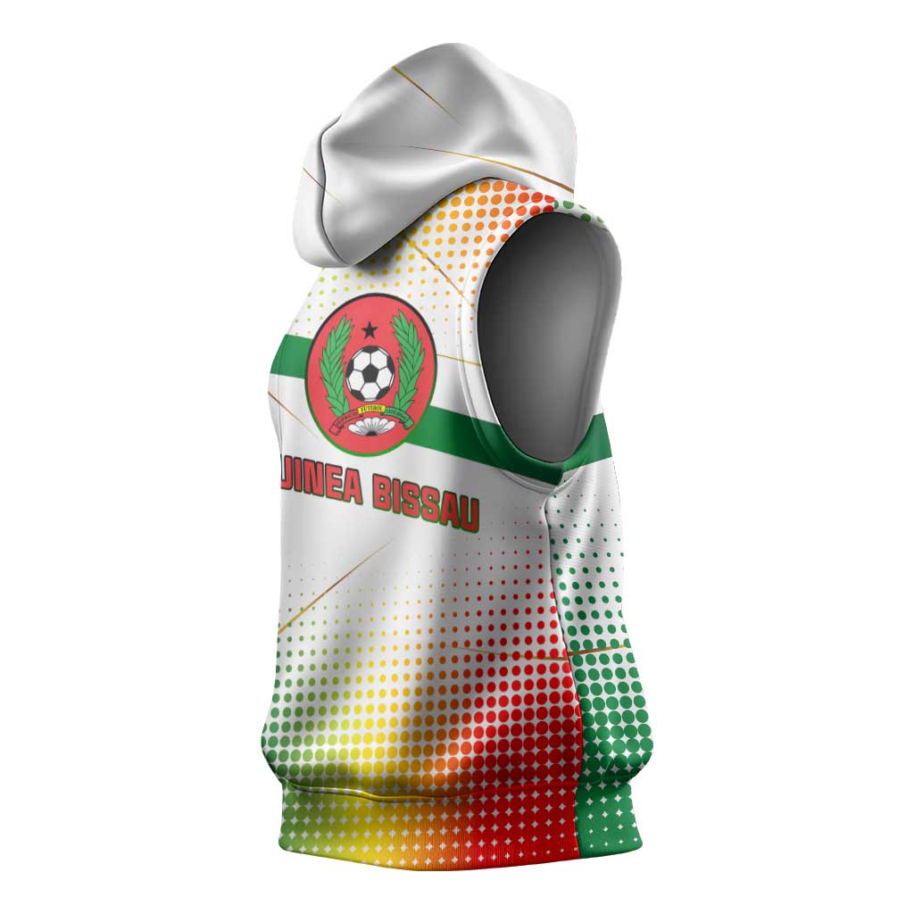 Guinea Bissau Sleeveless Hoodie White Green Red Gradient - African Pride