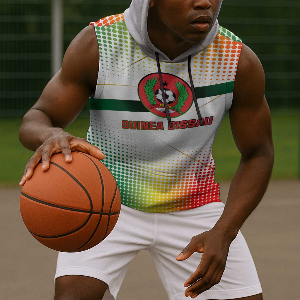 Guinea Bissau Sleeveless Hoodie White Green Red Gradient - African Pride