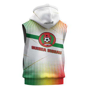 Guinea Bissau Sleeveless Zip Hoodie White Green Red Gradient - African Pride