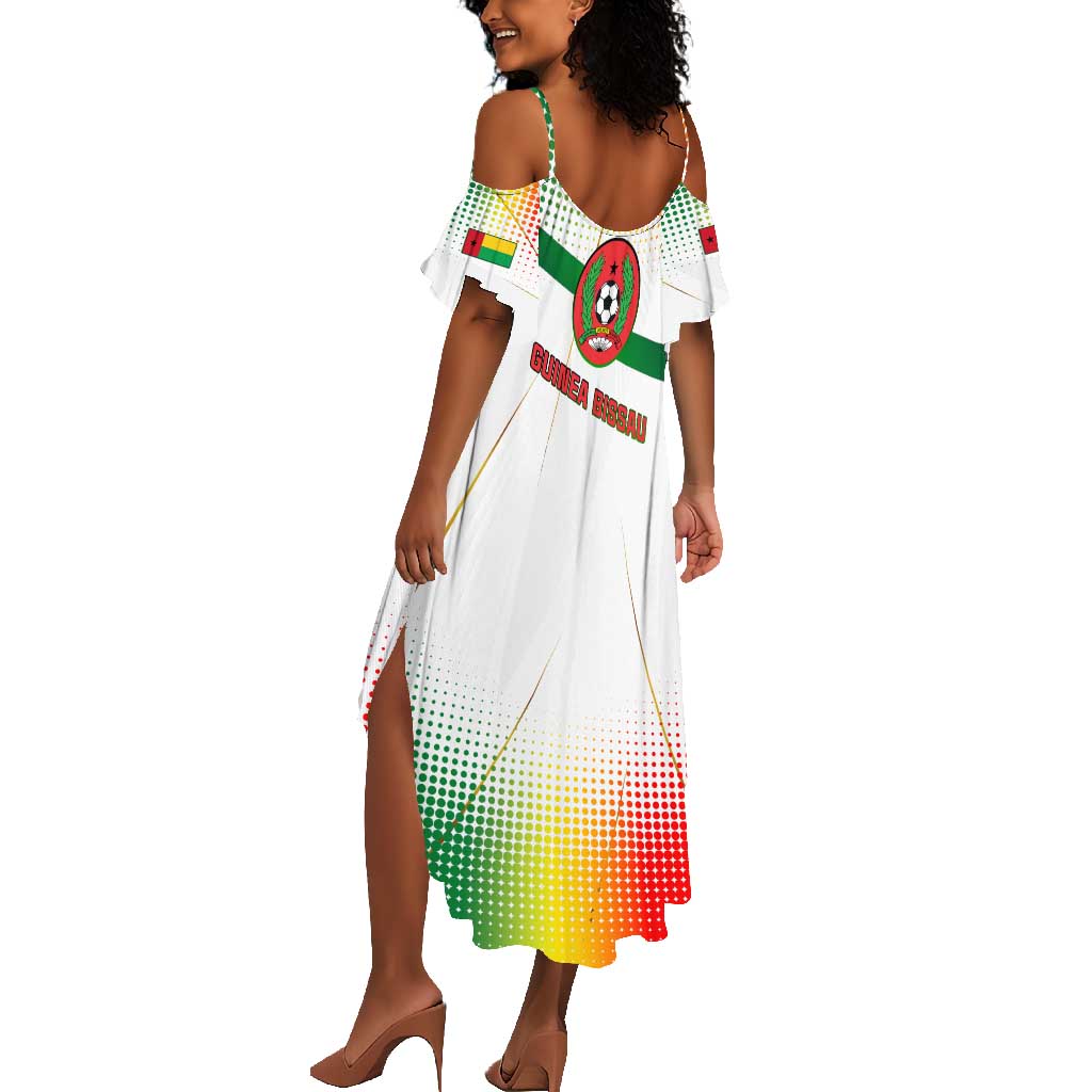 Guinea Bissau Summer Maxi Dress White Green Red Gradient - African Pride