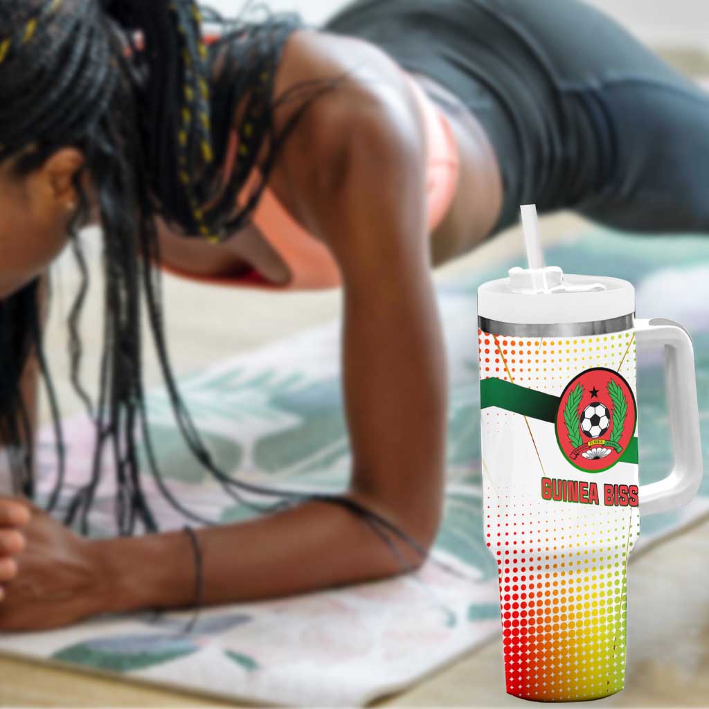 Guinea Bissau Tumbler With Handle White Green Red Gradient - African Pride