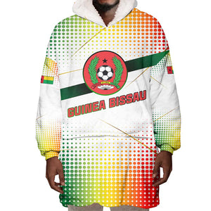 Guinea Bissau Wearable Blanket Hoodie White Green Red Gradient - African Pride