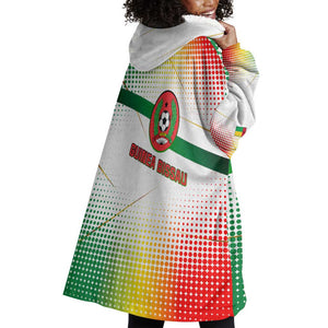 Guinea Bissau Wearable Blanket Hoodie White Green Red Gradient - African Pride