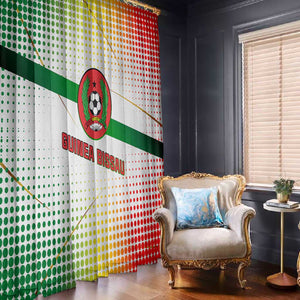 Guinea Bissau Window Curtain White Green Red Gradient - African Pride