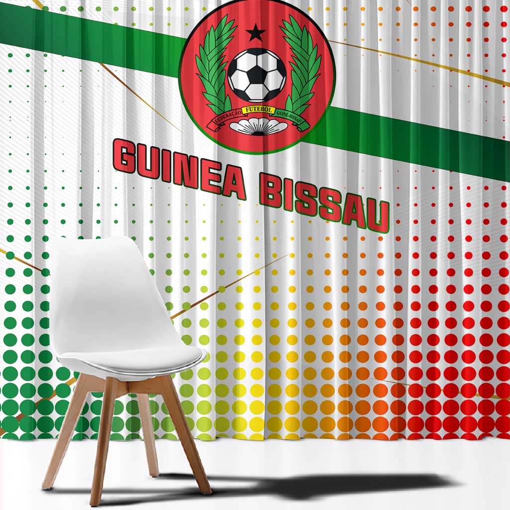 Guinea Bissau Window Curtain White Green Red Gradient - African Pride