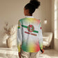 Guinea Bissau Women Casual Shirt White Green Red Gradient - African Pride