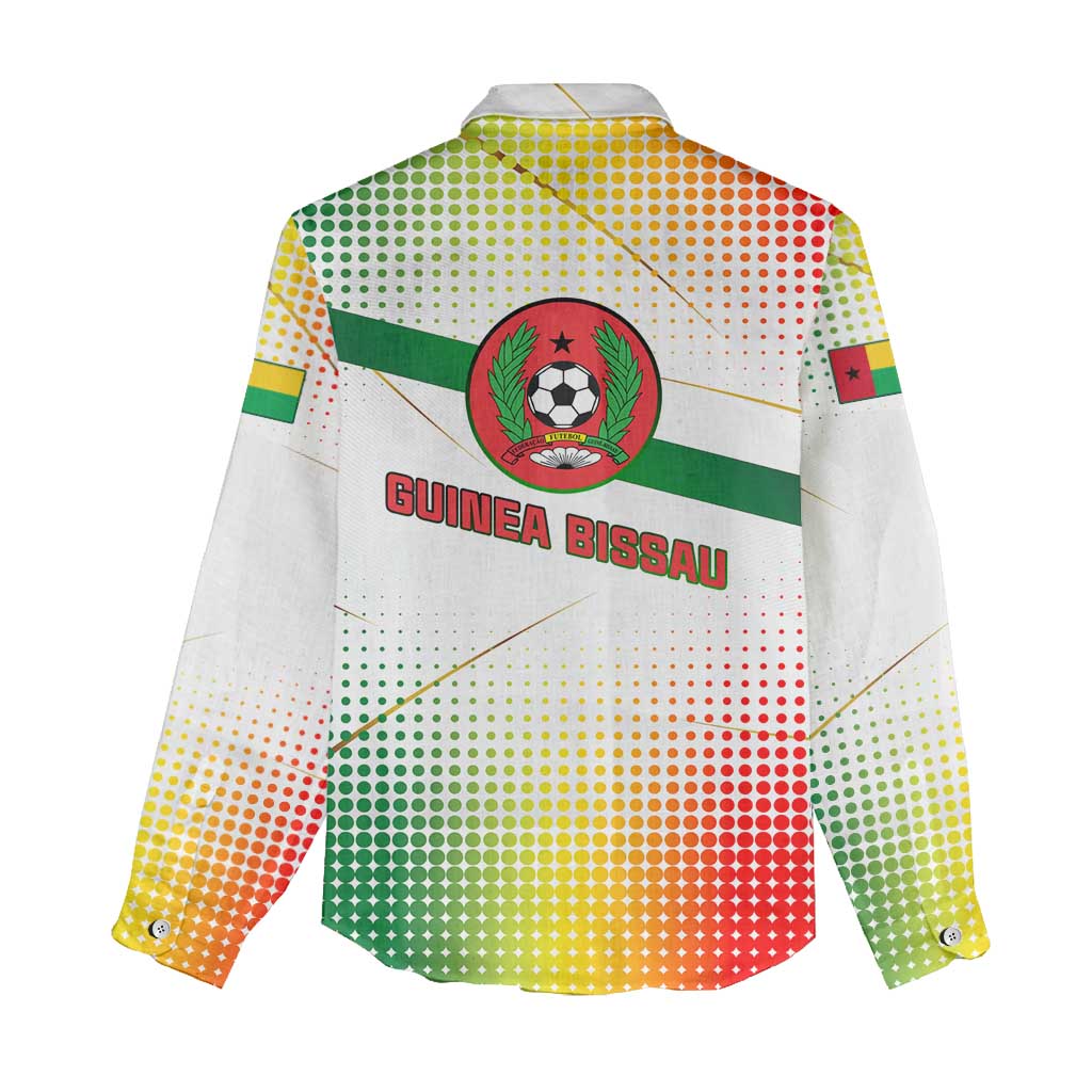 Guinea Bissau Women Casual Shirt White Green Red Gradient - African Pride