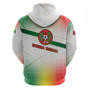 Guinea Bissau Zip Hoodie White Green Red Gradient - African Pride