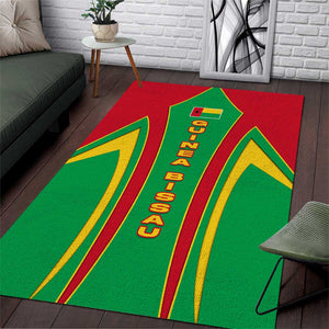 Guinea Bissau Area Rug Red Green Yellow Stripe Design and Black Star - African Pride