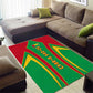 Guinea Bissau Area Rug Red Green Yellow Stripe Design and Black Star - African Pride