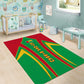 Guinea Bissau Area Rug Red Green Yellow Stripe Design and Black Star - African Pride