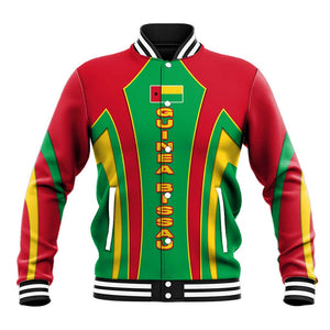 Guinea Bissau Baseball Jacket Red Green Yellow Stripe Design and Black Star - African Pride