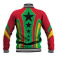 Guinea Bissau Baseball Jacket Red Green Yellow Stripe Design and Black Star - African Pride