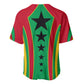 Guinea Bissau Baseball Jersey Red Green Yellow Stripe Design and Black Star - African Pride