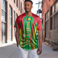 Guinea Bissau Baseball Jersey Red Green Yellow Stripe Design and Black Star - African Pride