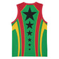 Guinea Bissau Basketball Jersey Red Green Yellow Stripe Design and Black Star - African Pride
